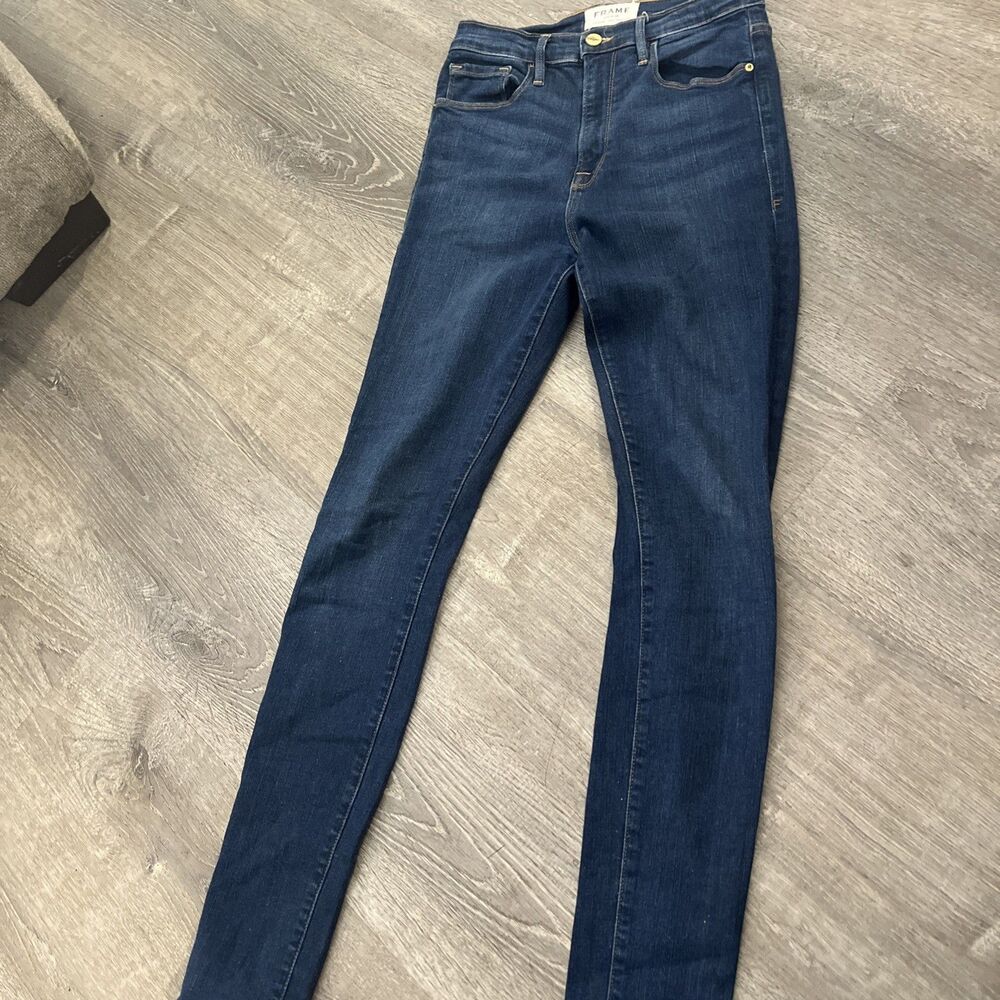 Frame Blue Dark Wash Ali High Rise High-Waist Skinny Denim Jeans size 26